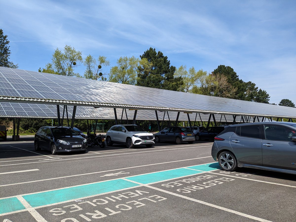 Just solar canopies on a carpark, silently doing there thing 

<a href="/UniofExeter/">University of Exeter</a>