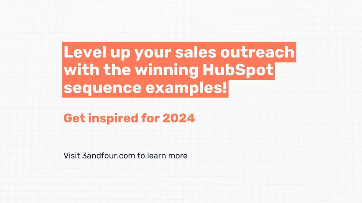 From nurturing new leads to re-engaging dormant ones, explore 7 essential HubSpot sequence templates designed for success in 2024
buff.ly/49eHsCZ

#HubSpotSequences #SalesAutomation #LeadNurturing #HubSpotMarketing #HubSpotSales #SalesFunnel #MarketingAutomation #3andFour