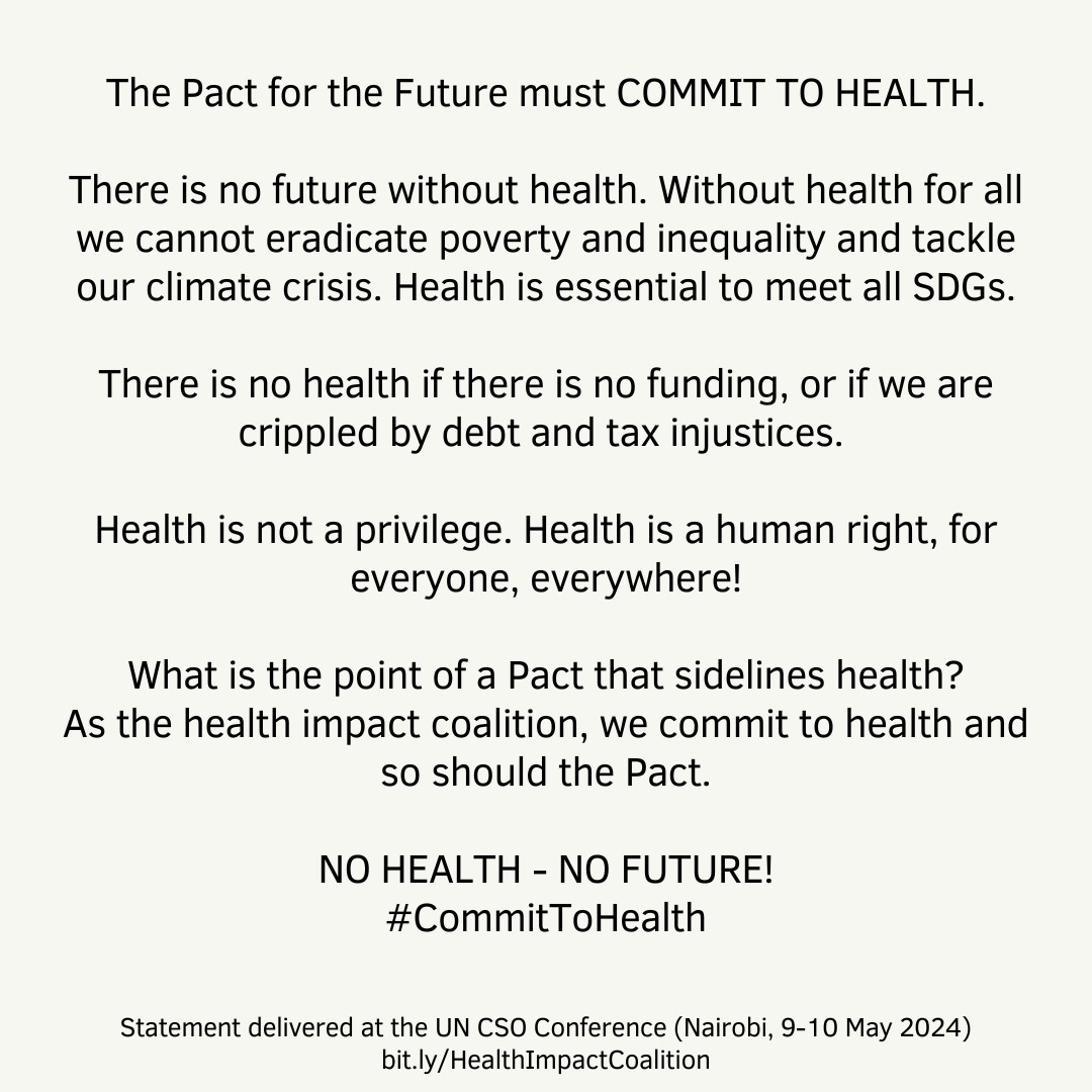 ITPCglobal's tweet photo. @UNDGC how can you develop a Pact for the Future that doesn't #Commit2Health? No Health, NoFuture. Listen to communities. @S0langeBaptiste #Summitofthefuture https://t.co/cTRNedFCdF