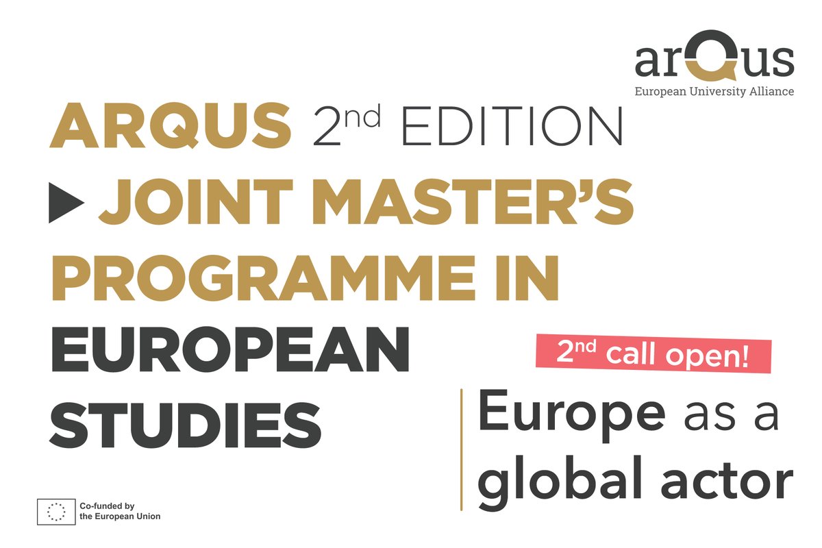ArqusAlliance's tweet photo. ๐ข Today is the application deadline for the #ArqusJointMastersProgramme in European Studies! A fantastic opportunity to specialize in this field from an interdisciplinary perspective and experience mobility periods across various #ArqusUniversities๐
https://t.co/Q62tJDUXQo https://t.co/nvL7vkSfxK