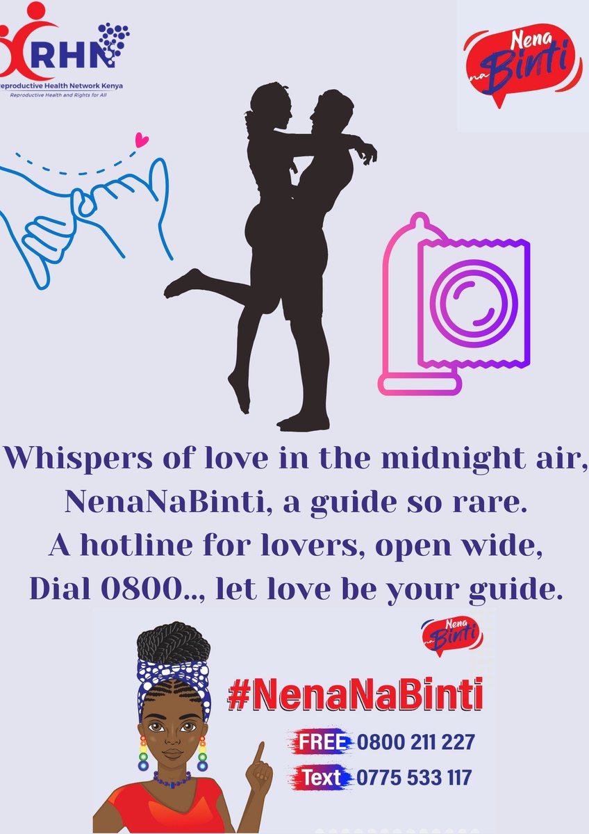Hey you! Feeling a bit anxious about your health! #NenaNaBinti is here to help you in a safe and confidential way. Whether you're exploring your identity, need advice on contraception, or just want to chat about relationships, our friendly counselors are here for you