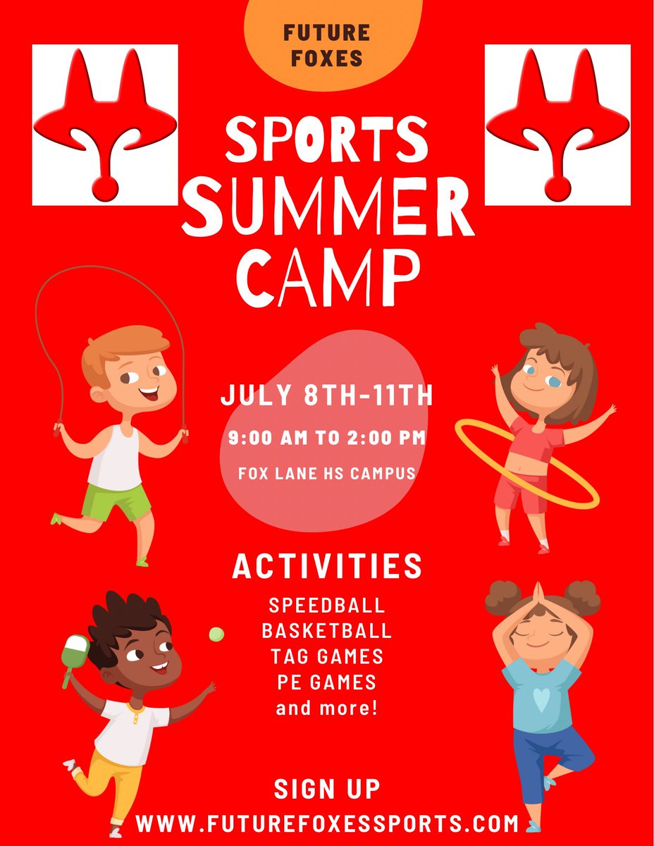 FLBasketball's tweet photo. We have some great summer camps planned for our Future Foxes! We can’t wait to see you in July. 🦊 https://t.co/q5Lm0Py8xa