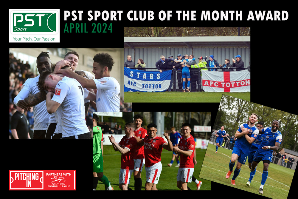 🏆AWARD WINNERS | The @PST_Sport Club of the Month award winners for April 2024 have been announced 🏅 Premier Central | @telfordutd 🏅 Premier South | @AFCTotton 🏅 Division One Central | @BedfordTown 🏅 Division One South | @ManorFarmFC ✍️ southern-football-league.co.uk/News/135888/PS…