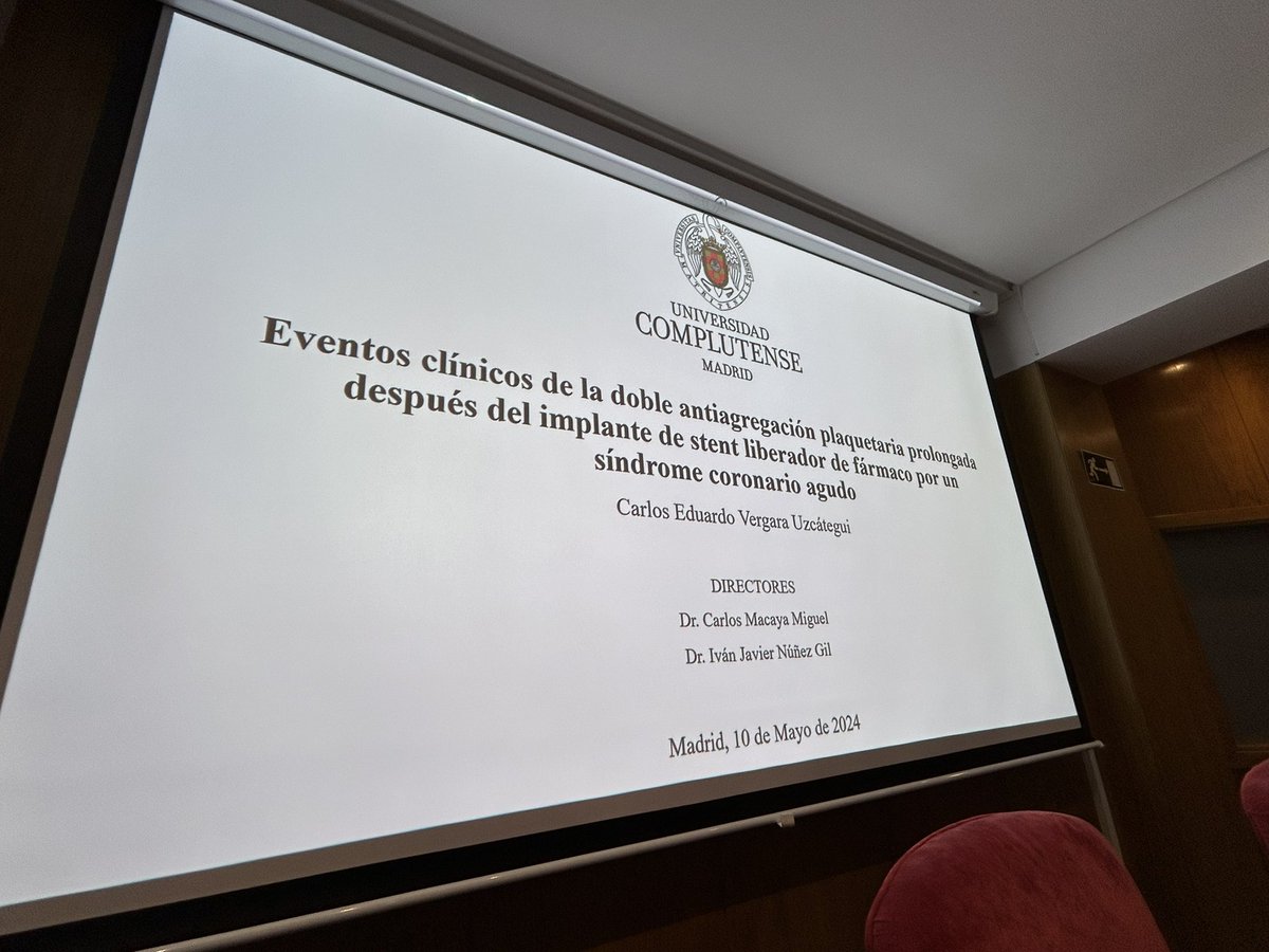 Enhorabuena al doctor Carlos Vergara y a sus directores los doctores Iván Núñez Gil y Carlos Macaya por la excelente tesis presentada y defendida el día de hoy en la Universidad Complutense de Madrid @CarlosEVergaraU @ibnsky @Ana_Viana_T @alvarocena @JuanFDelgado1 @JuanSanchisFor