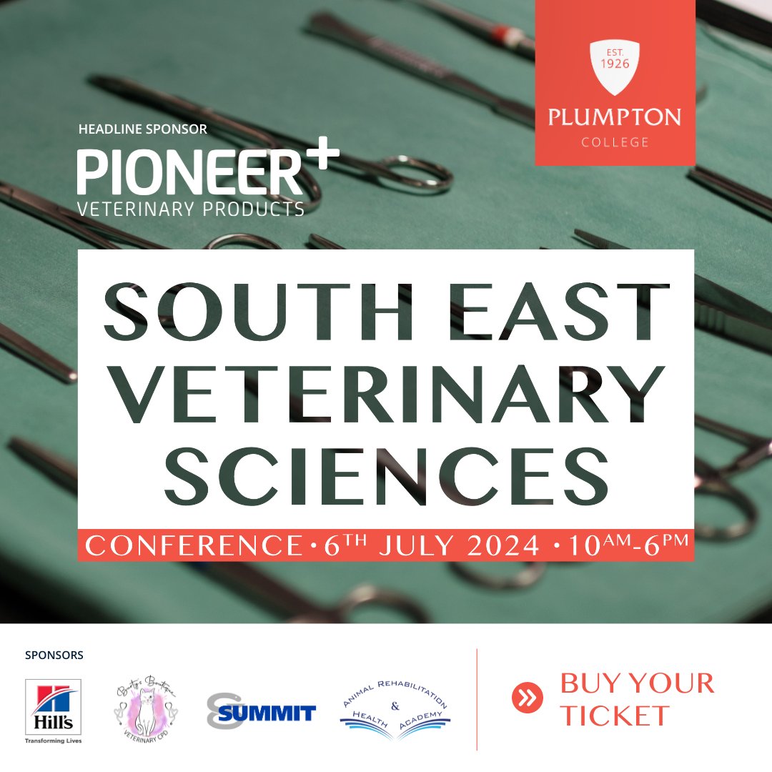 📣Tickets now on sale for the inaugural South East Veterinary Sciences Conference at Plumpton College! Saturday 6th July 2024, 10am - 6pm! A day full of talks and networking! Don't miss out on this great event! Book your tickets NOW: eu1.hubs.ly/H08_pGb0 #VetConSE