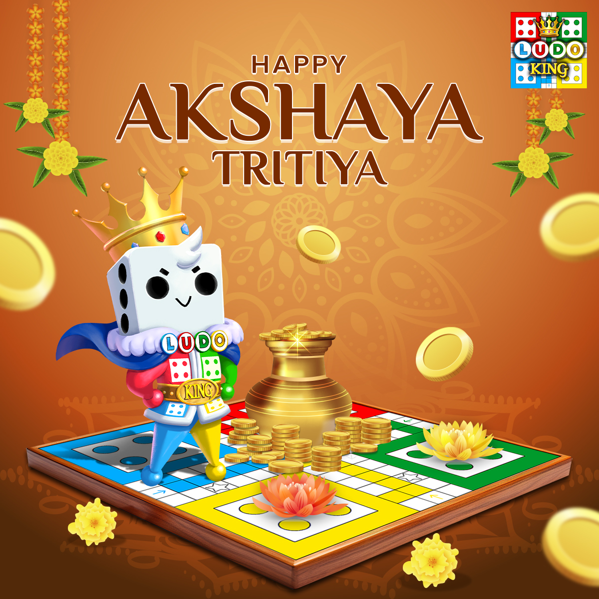This Akshay Tritiya 🌟, let every move you make in Ludo King lead you to abundant happiness and success! 🎲 #AkshayTritiya #LudoKing #PlayAndProsper #RollToWin #Festive