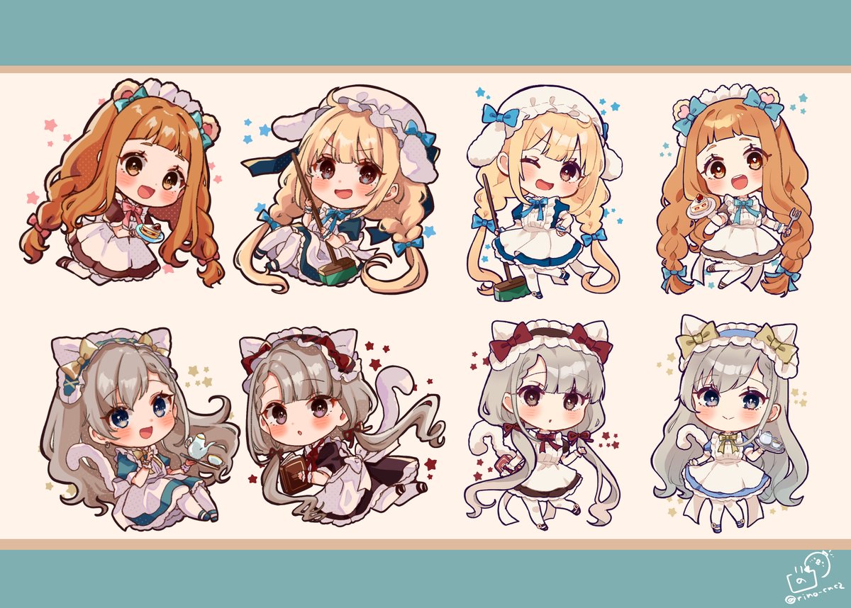 futaba anzu ,hisakawa hayate ,hisakawa nagi ,ichihara nina long hair looking at viewer blush smile open mouth blue eyes blonde hair  illustration images