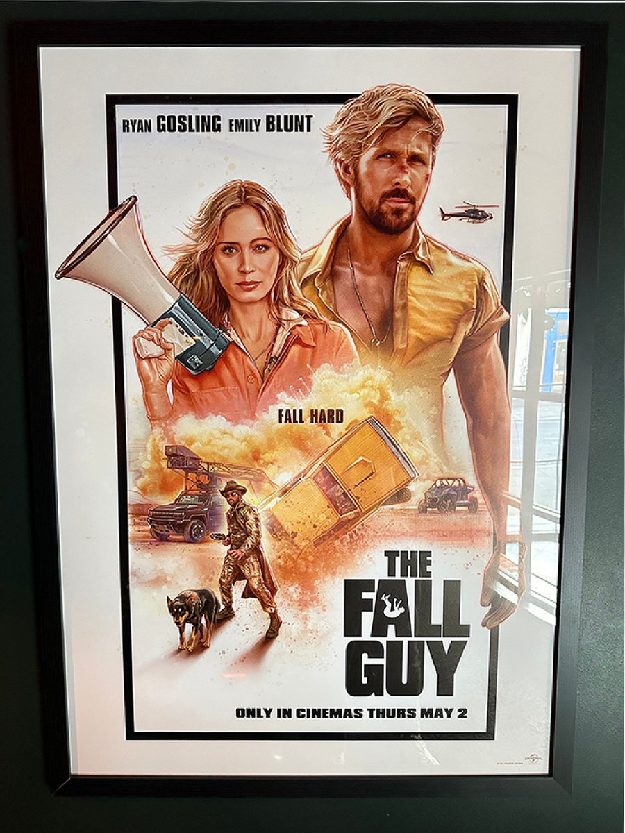 Explosive news - it's time for a giveaway! 💥 Join us for a screening of The Fall Guy for the chance to win 1 of 5 exclusive vintage posters, framed and ready to go 💪 Follow the link below to enter! 🔗 bit.ly/EVM_FallG