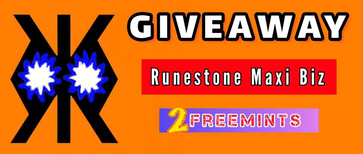 🎉 FREEMINT GIVEAWAY🎉 Prize: 🎁 2 Freemint Spots (⏰48H) Entry: - Interact to《Quoted Tweet》👇 - RT & Tag 2 - Drop your bc1p x.com/runestonebtc/s…