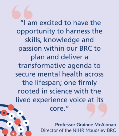 We're delighted to announce the appointment of Professor Gráinne McAlonan as Director of the NIHR Maudsley BRC.👏She brings significant expertise to the delivery of our goal of translating research to clinical practice with @KingsIoPPN and @MaudsleyNHS. ➡️maudsleybrc.nihr.ac.uk/posts/2024/may…