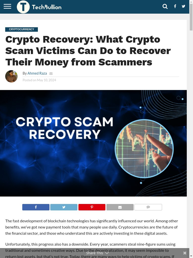 BREAKING NEWS :  Victims of crypto scams can take action to recover their money, impacting crypto prices. cryptoeco.net/tw/4aa6.html  #CryptoScam #Recovery #Scammers