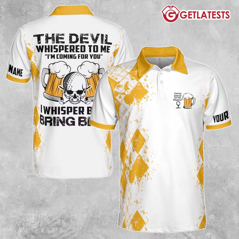 The Devil Whispered Beer Lovers Skull Custom Name Polo Shirt #BeerLovers #Getlatests getlatests.com/product/the-de…