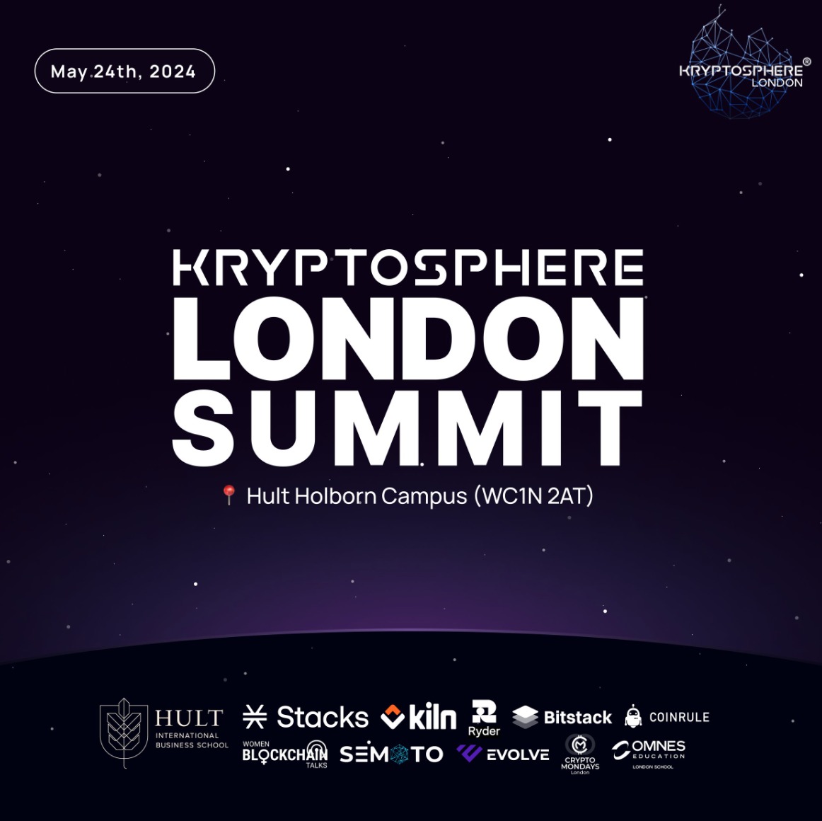 Support the students! 📚 🎒 CML has partnered with @KRYPTOSPHERE_ London Summit 2024!

📅 24/5/24
🕰 09:30-18:50
📍 37-38 John StreetLondon, England, WC1N 2ATUnited Kingdom (map)

#crypto #web3 #blockchain #londonevents