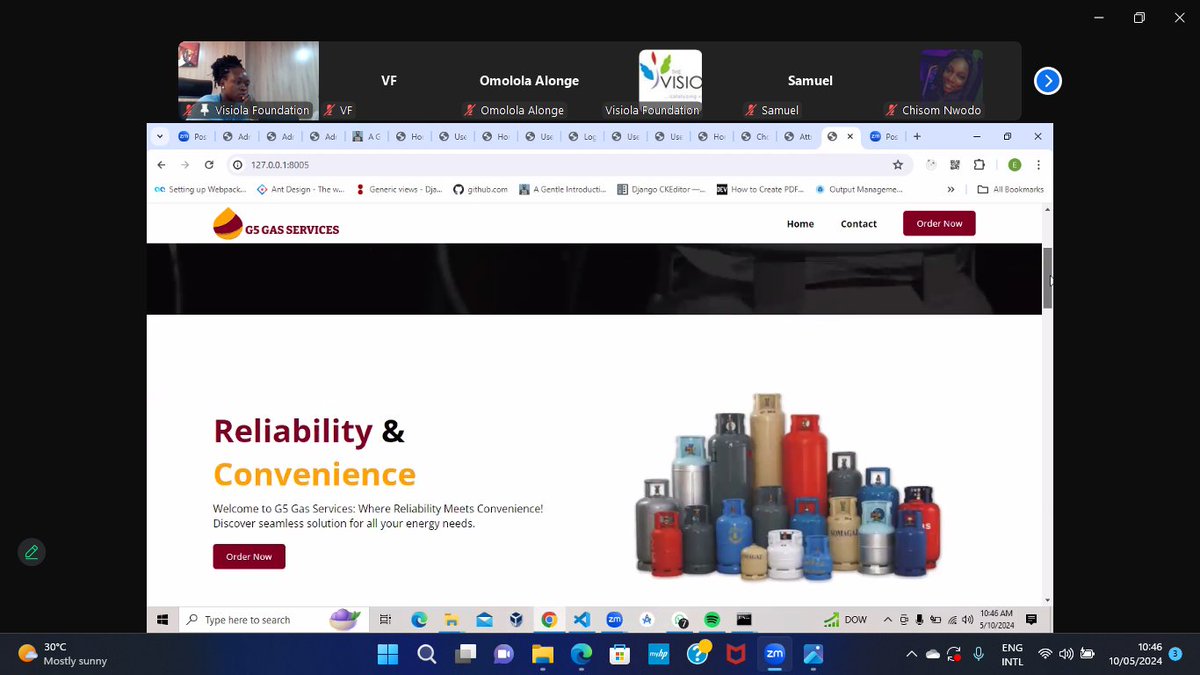 Visiola_Fdn's tweet image. Excited to present Group 5's Gas Refill Website project, G-5 Gas Services! 💻🌟 It offers seamless online orders for gas cylinder refills, it's all about convenience and safety. Kudos to our students #FullstackWebDevelopment #WomenInTech #VisiolaCodingBOOTCAMP!
