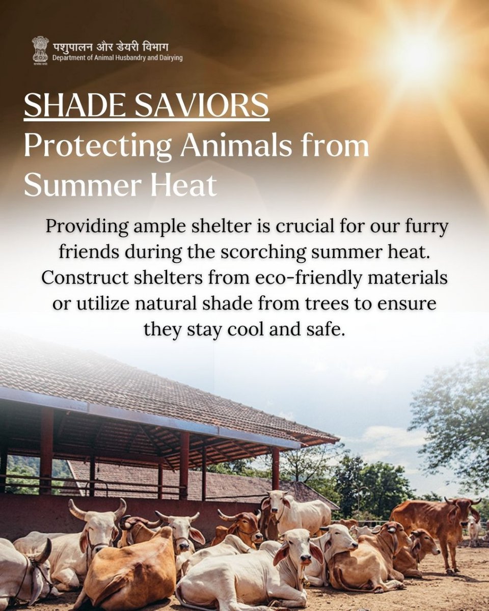 Providing shelter is more than just shade—it's a lifeline for our furry pals in the summer heat. Let's ensure they have cool havens to retreat to when temperatures soar. #AnimalWelfare #SummerSafety