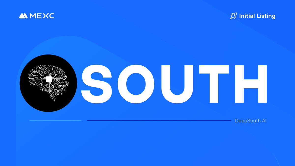 We're thrilled to announce that the @DeepSouthAI Kickstarter has concluded and $SOUTH will be listed on #MEXC! 🔹Deposit: Opened 🔹SOUTH/USDT Trading: 2024-05-10 12:00 (UTC) Details: mexc.com/support/articl…