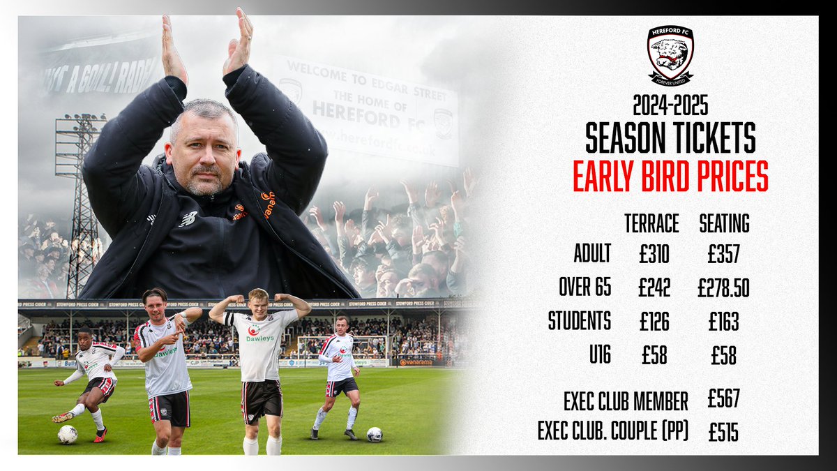 The countdown to the end of early bird season ticket prices starts NOW! 🎟️ Get yours before the end of May to take advantage of our Early Bird offers! 🙌 #COYW | #OurCity
