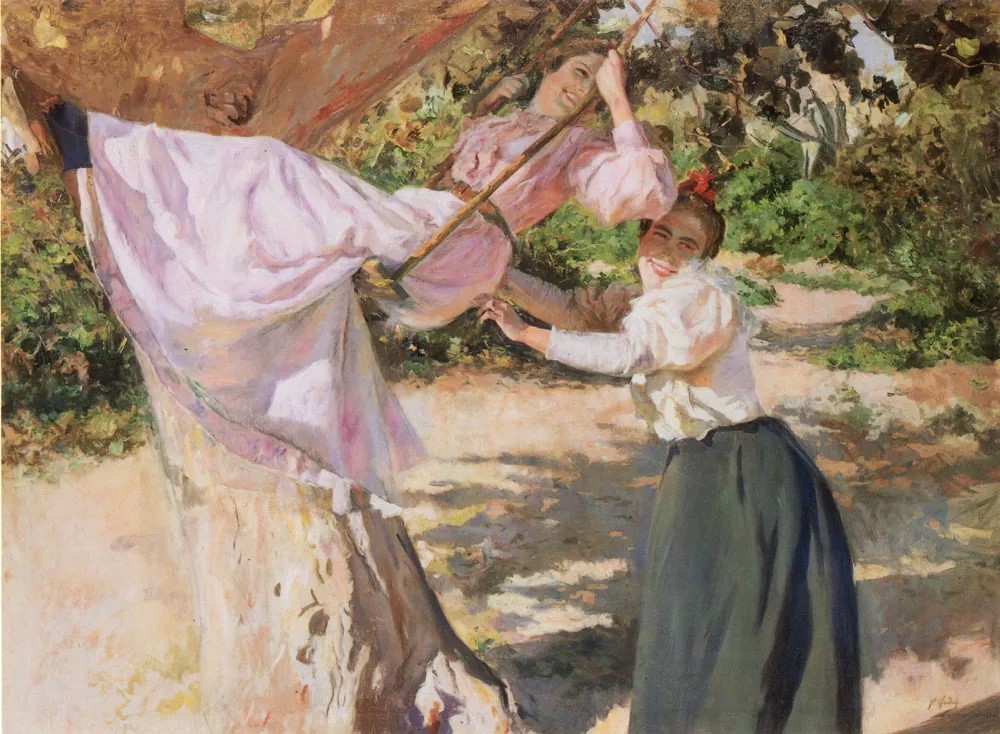 'El columpio', del pintor Federico Godoy Castro (Cádiz, 1869 - Sevilla, 1939).