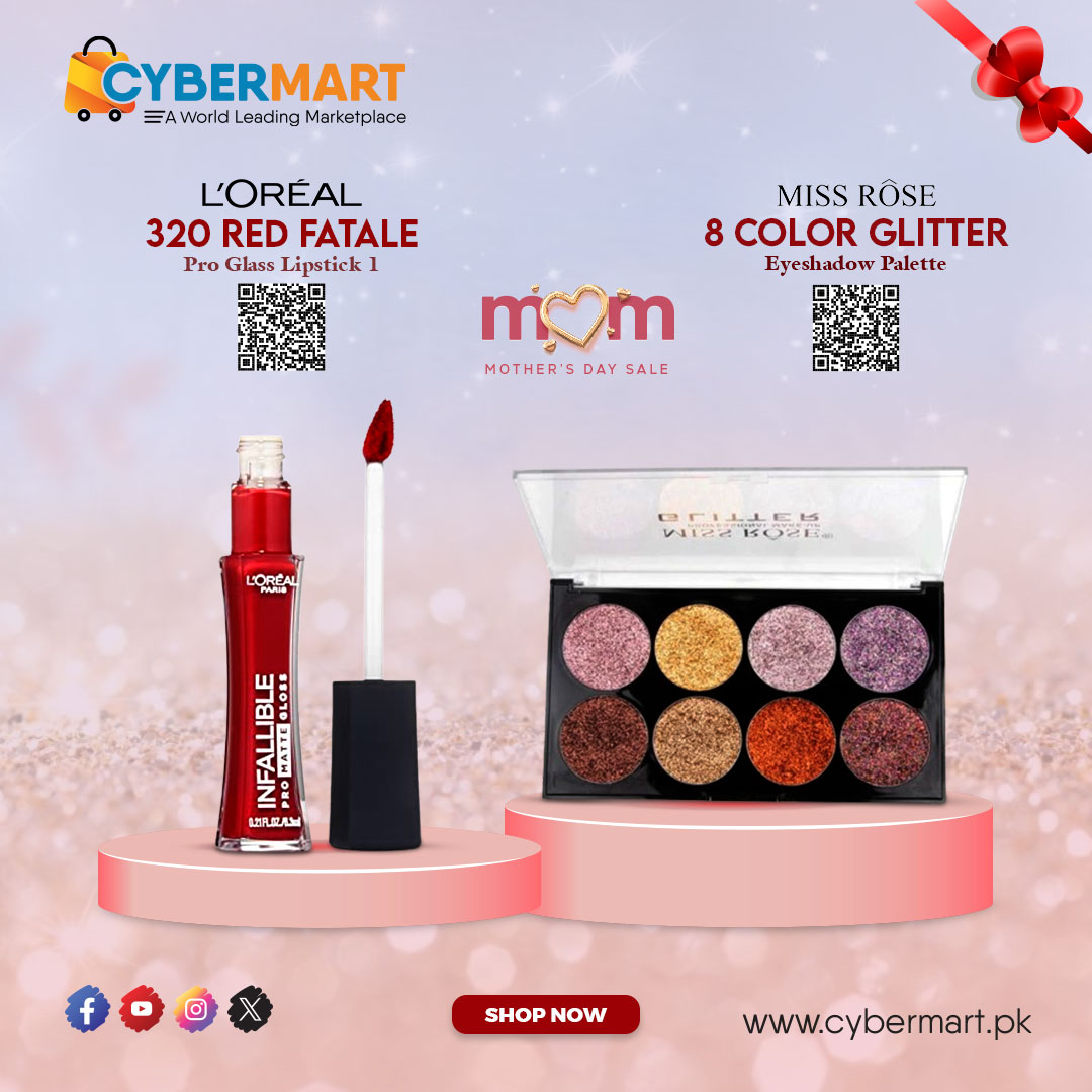 Mother's Day Sale 2024 is live now. Enjoy Up to 50% off on your favorite beauty products. Explore our best makeup products at CyberMartPK.

Shop now:
cybermart.pk/320-red-fatale…
cybermart.pk/Miss-Rose-Prof…

#MothersDay #Sale #Beauty #CyberMartPK