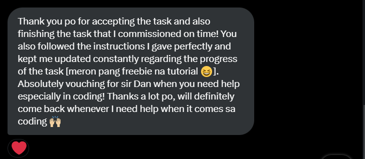 Thank you po!
(ReactJS, Firebase)
#danprogfeedbacks