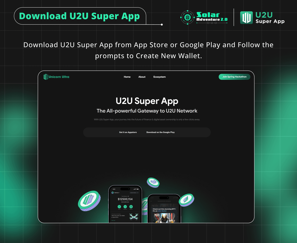 Part 2: Complete all the test net tasks of the project feature in The Solar Adventure

Visit: tinyurl.com/U2Quest-Hermes
We are going to break down the tasks to make it easier

Task 1: Super App
🀄Download U2U Super App from App Store or Google Play
🀄Follow all steps outlined at