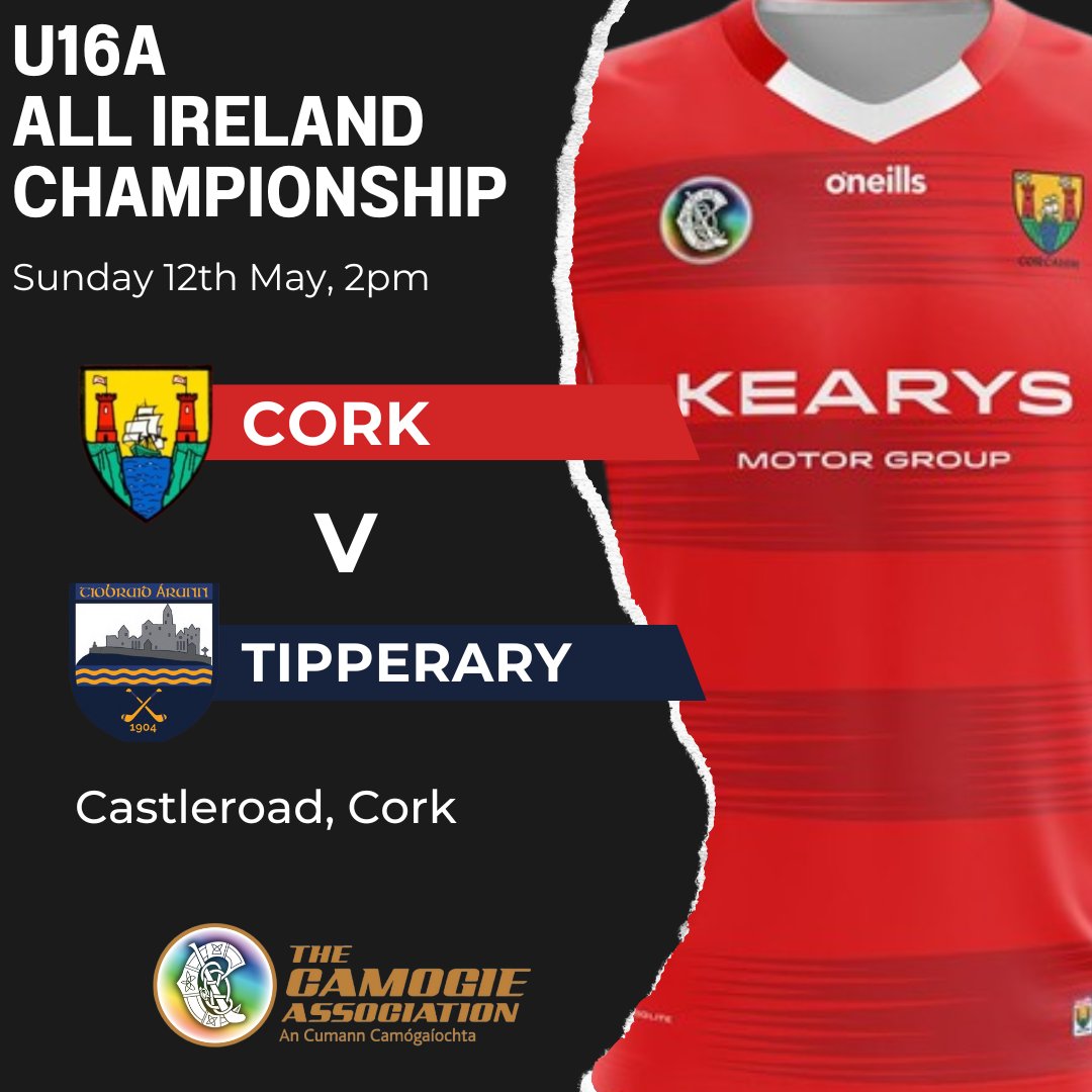 CorkCamogie's tweet photo. Best of luck to our U16A panel who are back in action this coming Sunday in the All Ireland Championship vs Tipperary.

Throw in at Castle Road is 2pm https://t.co/RKF05HG9SA