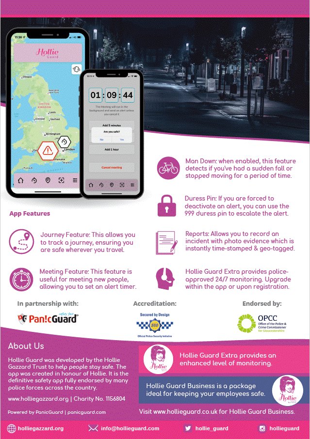 Download the Hollie Guard app to your phone. It's FREE

#VAWG
#SafeStrongNEL