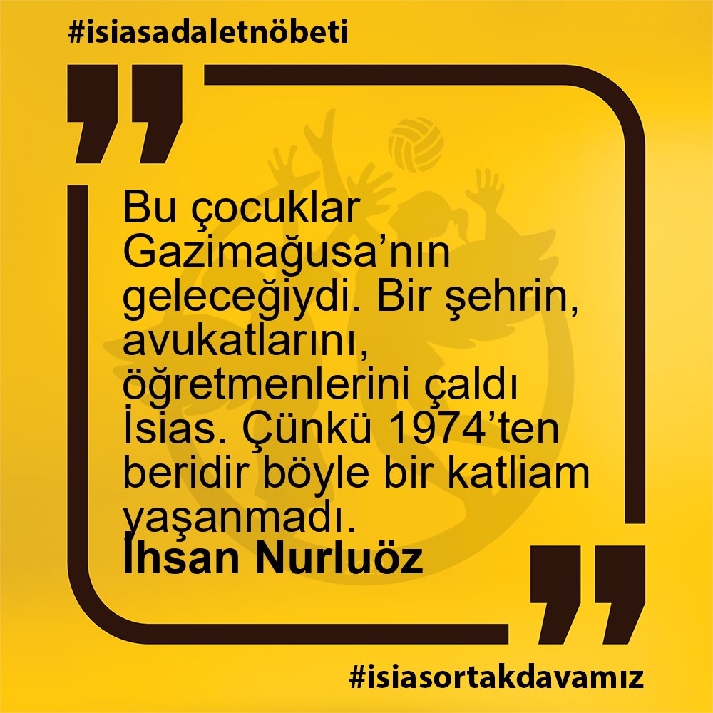 İhsan Nurluöz - Bu çocuklar Gazimağusa’nın geleceğiydi. Bir şehrin, avukatlarını, öğretmenlerini çaldı İsias. Çünkü 1974’ten beridir böyle bir katliam yaşanmadı. #isiasadaletnöbeti #isiasortakdavamız #isiasolasıkast #isiasemsaldavaolacak