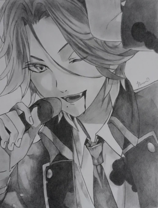 DIABOLIK LOVERS ライトライトはキャラソンが好き歌い方はもちろんなんだけど それ以外の部分も 平川さんすごいなーって思う!#平川大輔#鉛筆画 #模写 