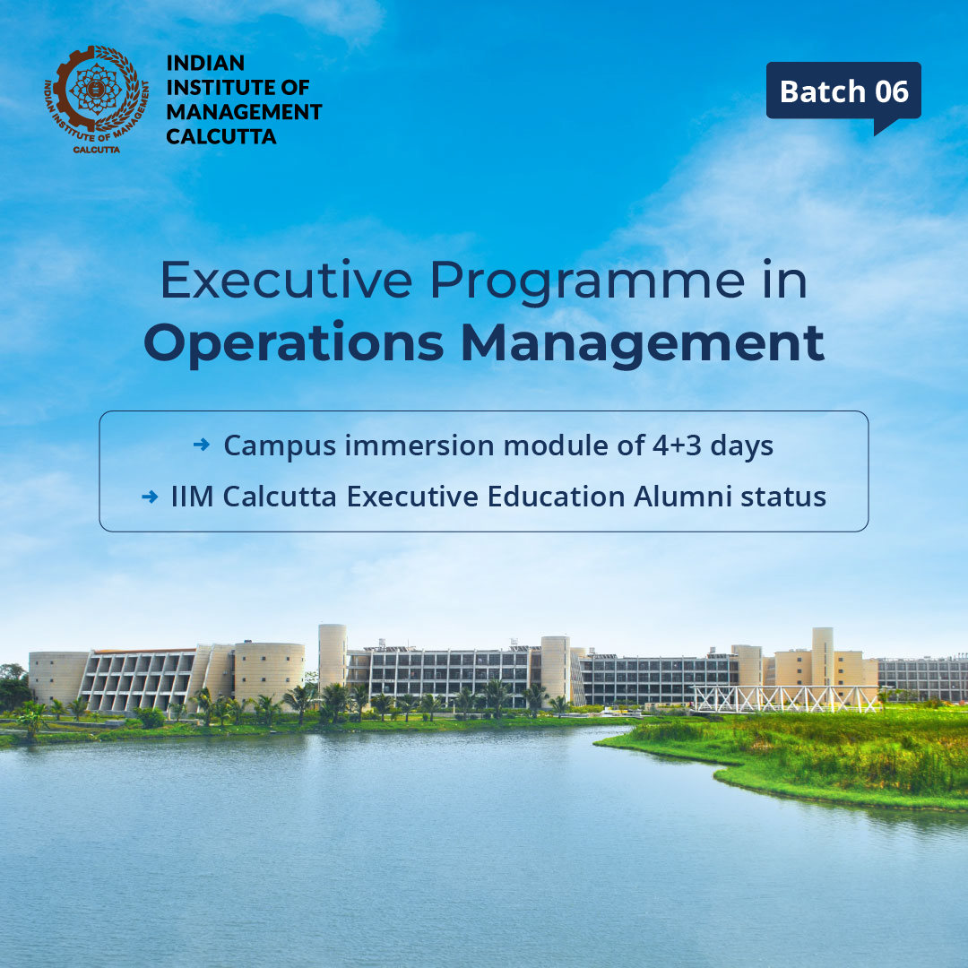 Accelerate Your Career with IIM Calcutta's Operations Management Programme Unlock Your Potential, Apply Now! 🌟 Elevate your career with IIM Calcutta's Executive Programme in Operations Management! Apply now - bit.ly/3WmDLbi