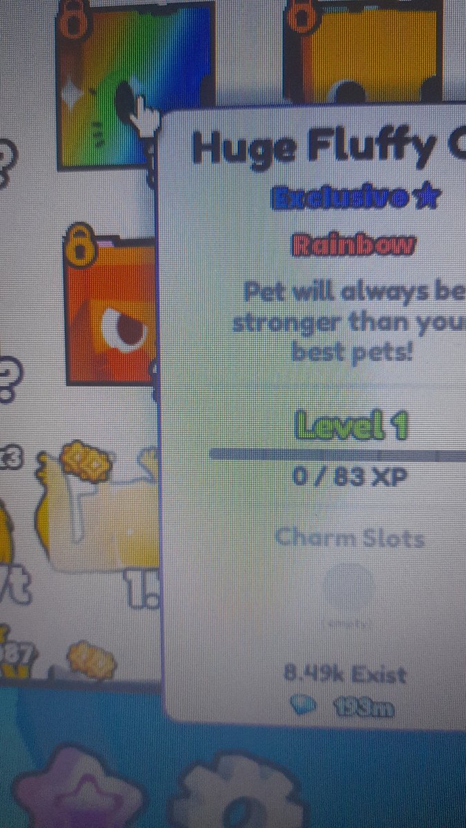 Optimum2P's tweet photo. Another huge hatched today. A rainbow fluffy cat😺.
My 33rd Active Huge on Tech World.
#PetSimulator99
#petsimulator99
#ps99
#biggames
#cxtg
#roblox https://t.co/T10OVzOICi