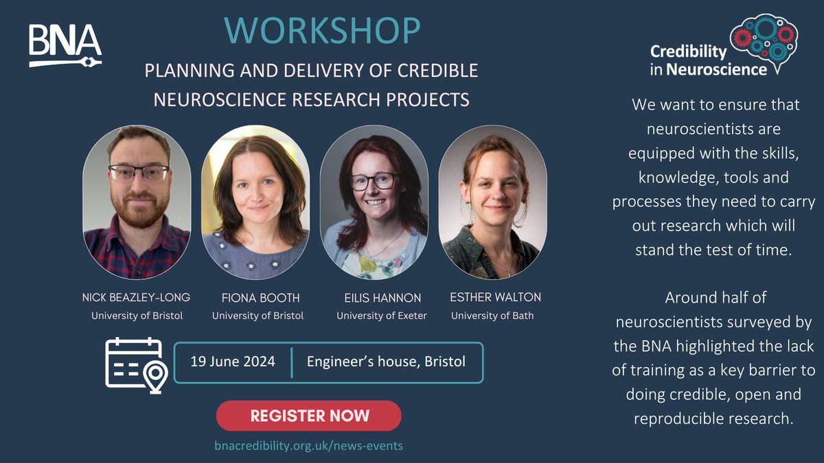 Do you want to improve your skills in #openscience ? Want to learn how to maximise the #credibility and impact of your research? Come and be part of the BNA's hands-on #trainingday on how to deliver open neuroscience research. bna.org.uk/mediacentre/ev…