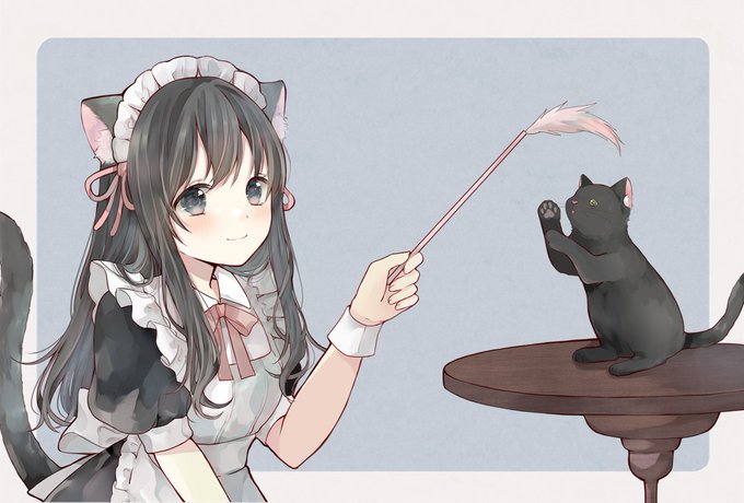 「黒猫 黒髪」のTwitter画像/イラスト(新着)