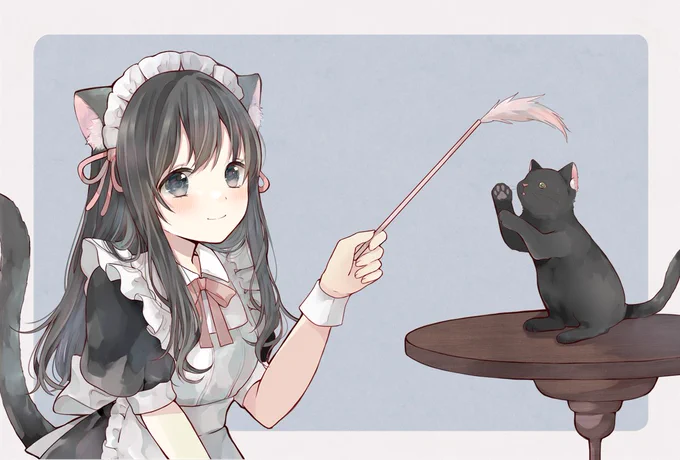 メイドの日の黒猫メイドちゃん#メイドの日2024 #メイドの日 
