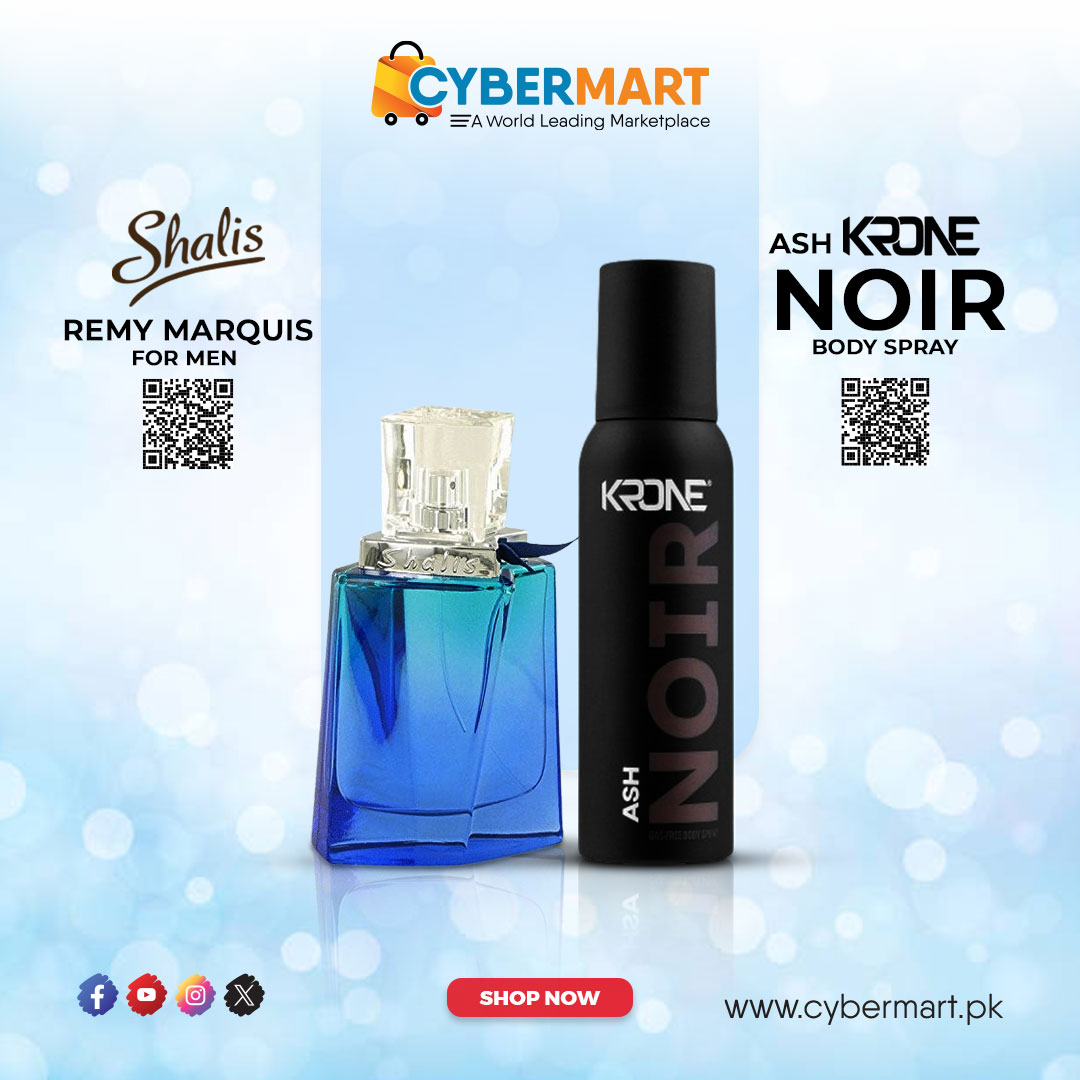 Elevate your fragrance game and leave a lasting impression wherever you go. Explore our diverse range now!  Place your order now:
Stalin Remy Marquis For Men: cybermart.pk/Shalis-de-Remy…
Ash Krone Noir Body Spray: cybermart.pk/krone-extreme-…

#Fragrance #Perfume #BodySpray #CyberMartPK