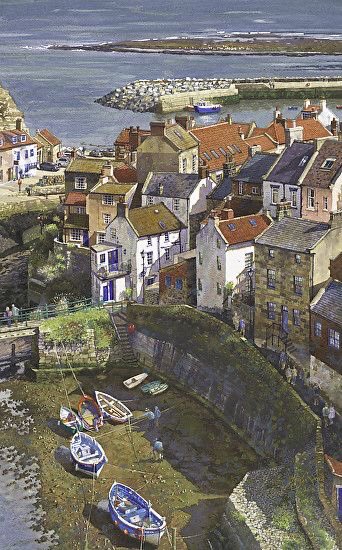 ‘Staithes as viewed from Crowbar Bank Above Staithes Beck 
Mark Bird again.   This is another excellent piece .   Different view of Staithes too