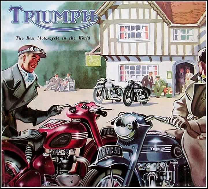 Fantastic period artwork for this Triumph advertisement. Nostalgia right there. #classicbike #classicbikes #classicbikeshow #classicbikers #classicmotorbike #classicmotorcycles #classicmotorcycleshows #classicmotorcycleclub