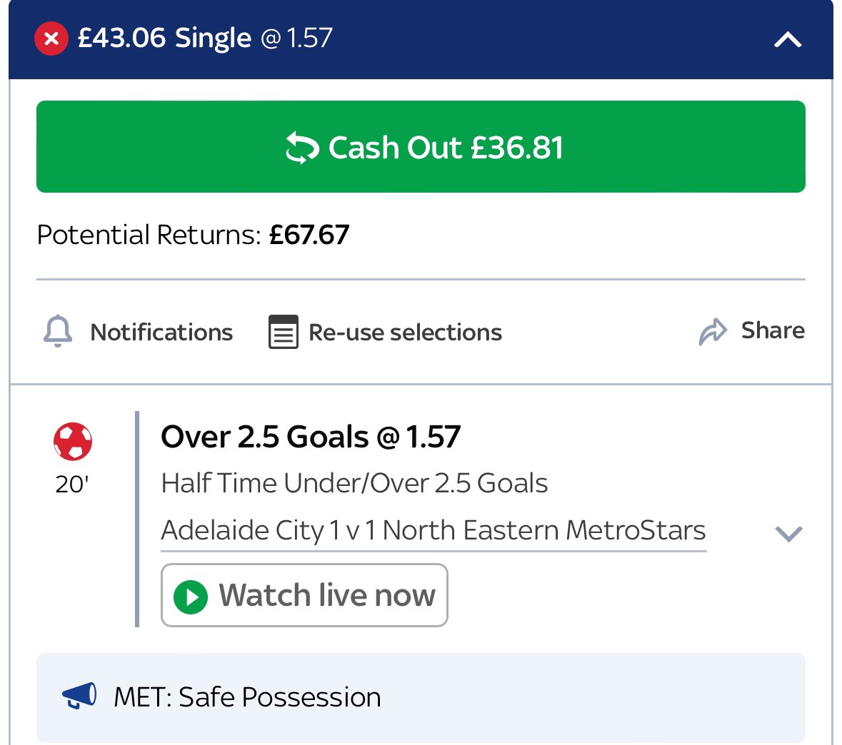 SpainTrainTips's tweet image. SpainTrain 10 Bet Challenge!💰

Bet 5 is a winner!✅
 
⭐️Bet 6⭐️

🇦🇺NPL South Australia⚽️
Adelaide City v NE Metrostars
Over 2.5 1st Half Goals @ 1.57

£43.06 &amp;gt;&amp;gt; £67.67

❤️+ 🔁 🙏

#GamblingTwitter #sportsbets #sports #GamblingX #bettingtips #betting