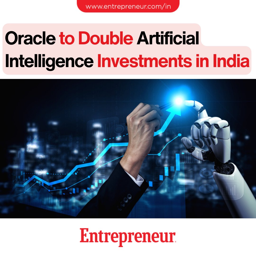 #Update Oracle (@Oracle) is going big on AI in India! The tech company plans to double down on its investments in artificial intelligence there. Read: ow.ly/BsA650RBbq2 #Innovation #BusinessTech #ArtificialIntelligence #DataAnalysis #TechInvestment #AIIndia #OracleAI