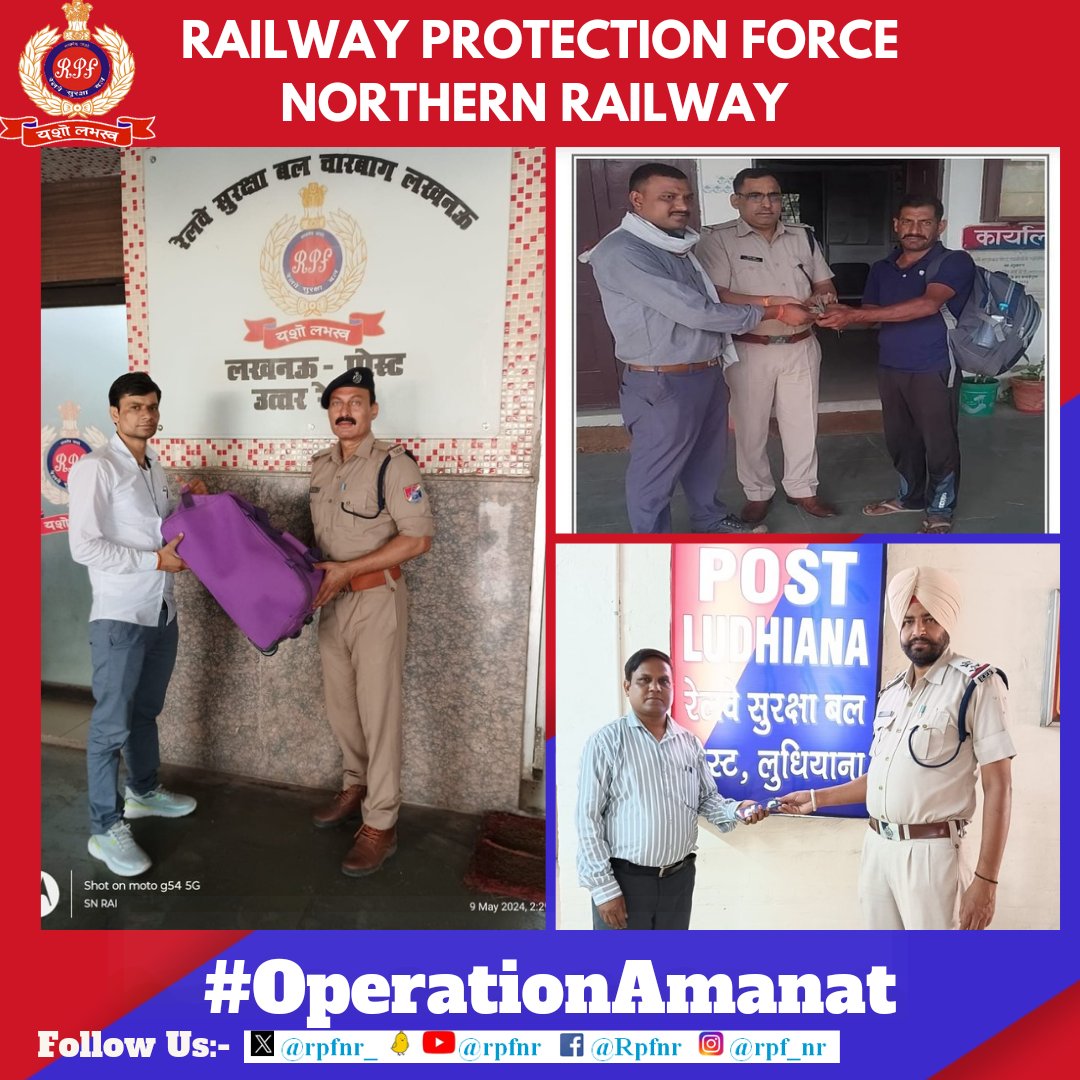 *We value your valuables*

Under #OperationAmanat 
#RPF NR located unclaimed bags and other valuable articles and returned to their rightful owners. @AshwiniVaishnaw @RailMinIndia @RailwayNorthern @RPF_INDIA