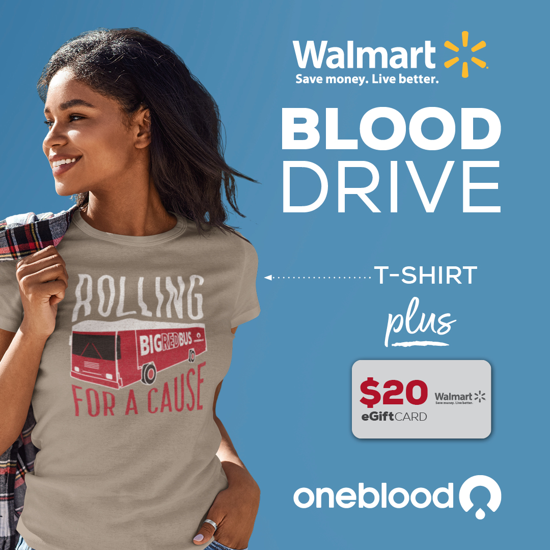 [𝗠𝗮𝘆 𝟮𝟬𝟮𝟰] The #BigRedBus is stopping by select @Walmart stores! Donate blood and receive a 🛒 𝗙𝗿𝗲𝗲 $𝟮𝟬 𝗪𝗮𝗹𝗺𝗮𝗿𝘁 𝗲𝗚𝗶𝗳𝘁 𝗖𝗮𝗿𝗱 and a Limited-edition Big Red Bus T-shirt. Learn more: bit.ly/3JHZdjs