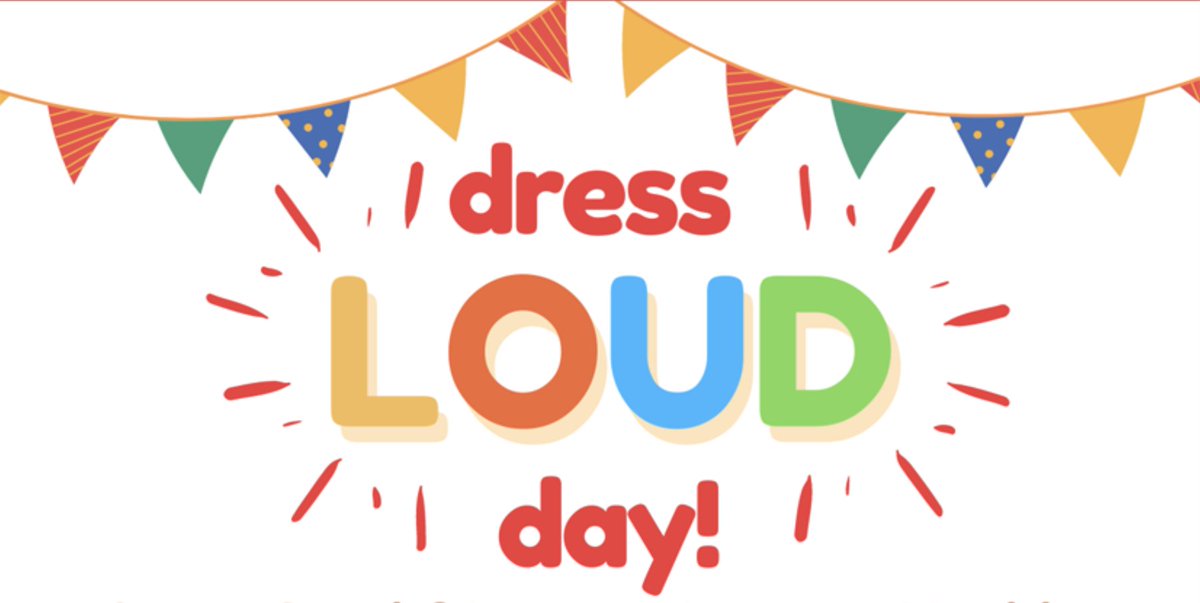 Monday, May 13th is Dress LOUD Day for Speech & Hearing Awareness Month. Be sure to wear your wackiest, LOUDest & brightest clothing to raise awareness & show support for our deaf & hard of hearing children on Monday! #HCDSBbelonging