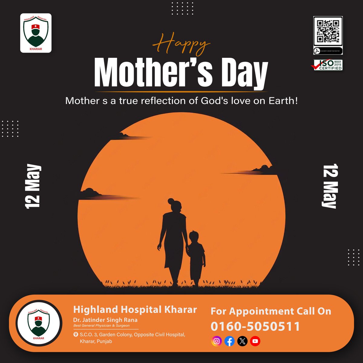 Here's to the women who brought us into this world, nurtured us, and made us who we are. #HighlandHospitalKharar celebrates the strength and love of #mothers. Happy #MothersDay!
.
#MomLove #HealthcareForMoms #ThankYouMom #Kharar #Mohali #DrJatinderSingh #Besthospital