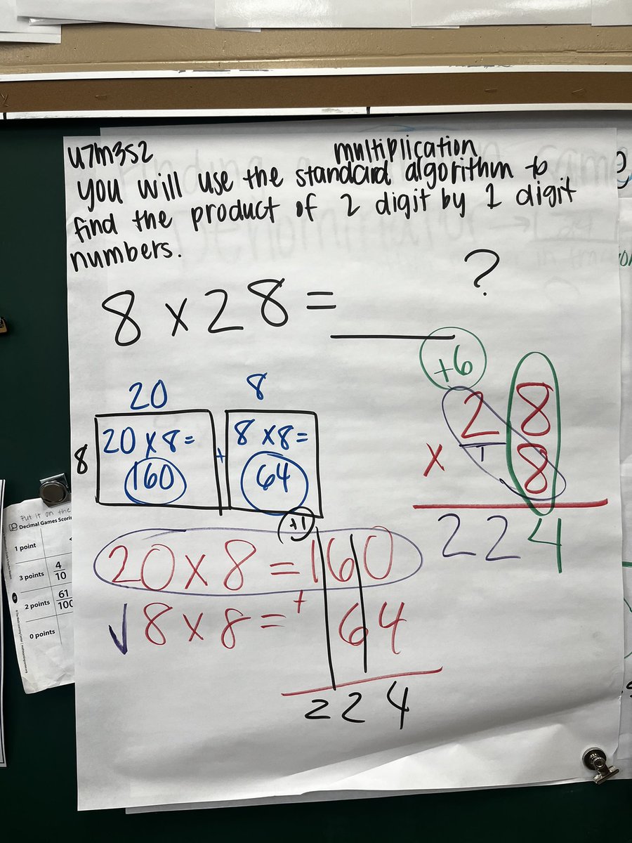 Highlight of my week was watching a previously shy student lead her entire class through the standard algorithm of multiplication and contribute to the class anchor chart in Ms. Dewel’s room! @canstafford @ksmithomes @MillsThird