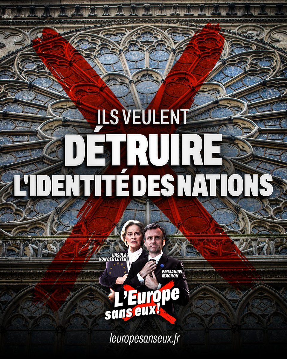 🇫🇷 Avec Jordan Bardella, défendons l'identité de notre pays contre les mondialistes de Bruxelles ! ➡️ leuropesanseux.fr #LEuropeSansEux #VivementLe9Juin