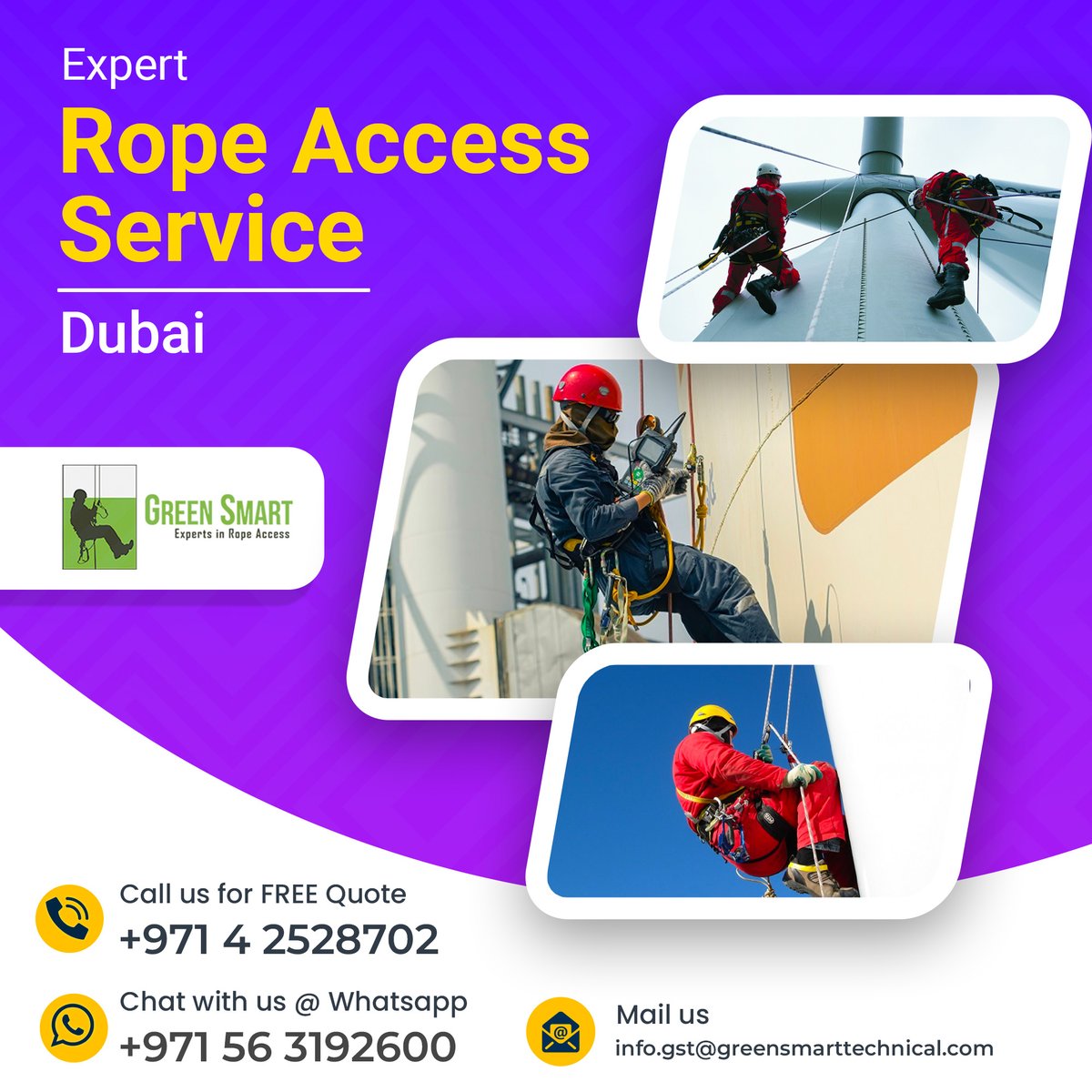 greensmarttech1's tweet photo. #RopeAccessServices 
#GreenSmartTechnical – your premier choice for high-quality and efficient solutions!
Our expert team offers a range of solutions including #WindowGlassCleaning, #FacadeCleaning, #PressureWashing, #BuildingPainting, and #LightFixing for high-rise structures. https://t.co/QyH6foX4w1