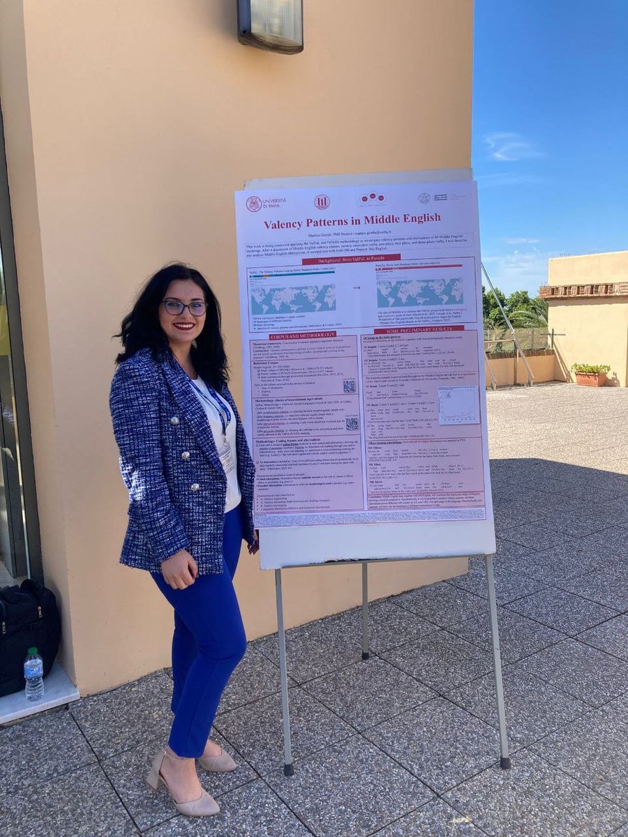 Today, our @martinagiarda has presented a poster titled “Valency Patterns in Middle English” at the 13th International Conference on Middle English (@icome2024) in Malaga! Wel idon!