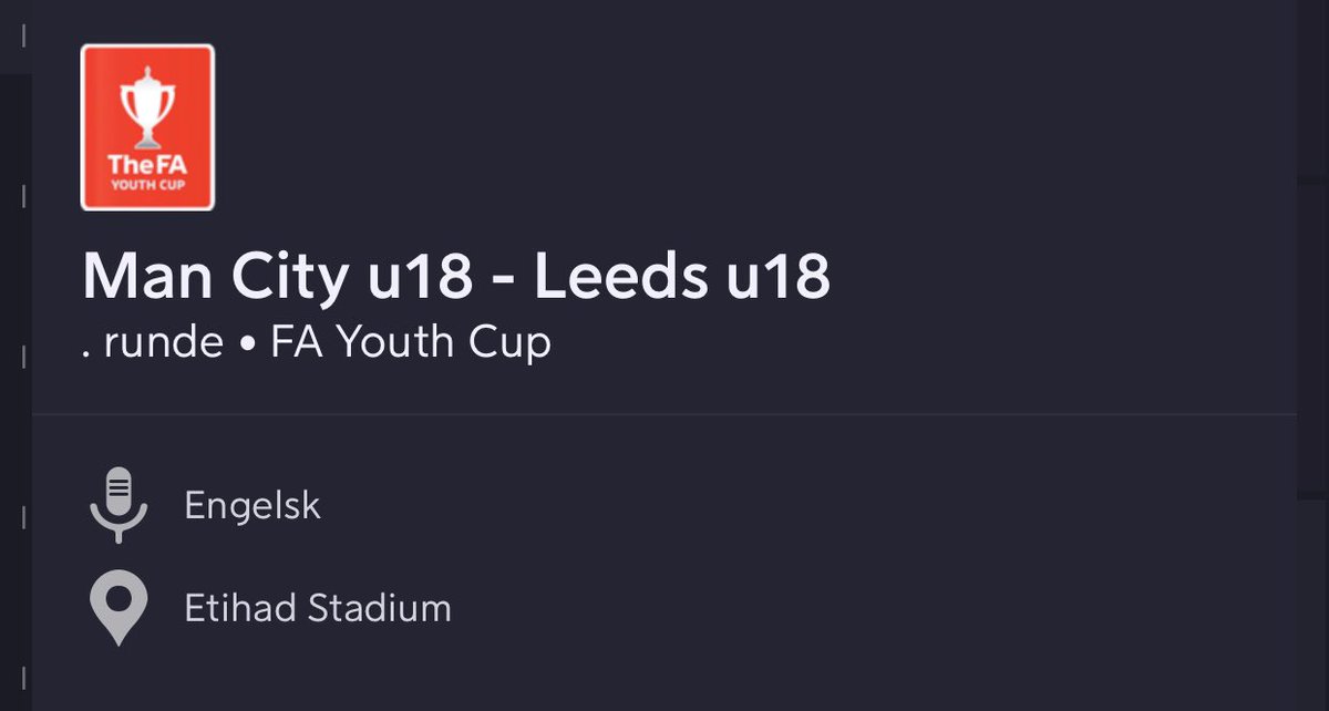 Matchday! Big Friday! FA Youth Cup final at Etihad. They show the game directly here, so I’ll have pint of something 0,0% and support our young lads! #ALAW #lufc