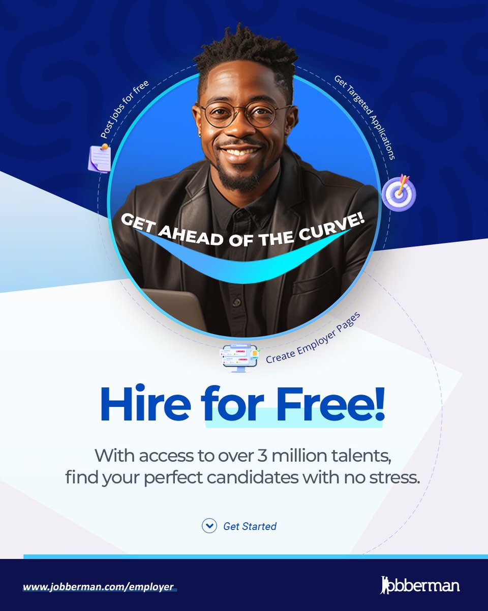 Opt for Jobberman and unlock a seamless recruitment experience. Harness the power of technology to attract top talent effortlessly and stay #AheadoftheCurve