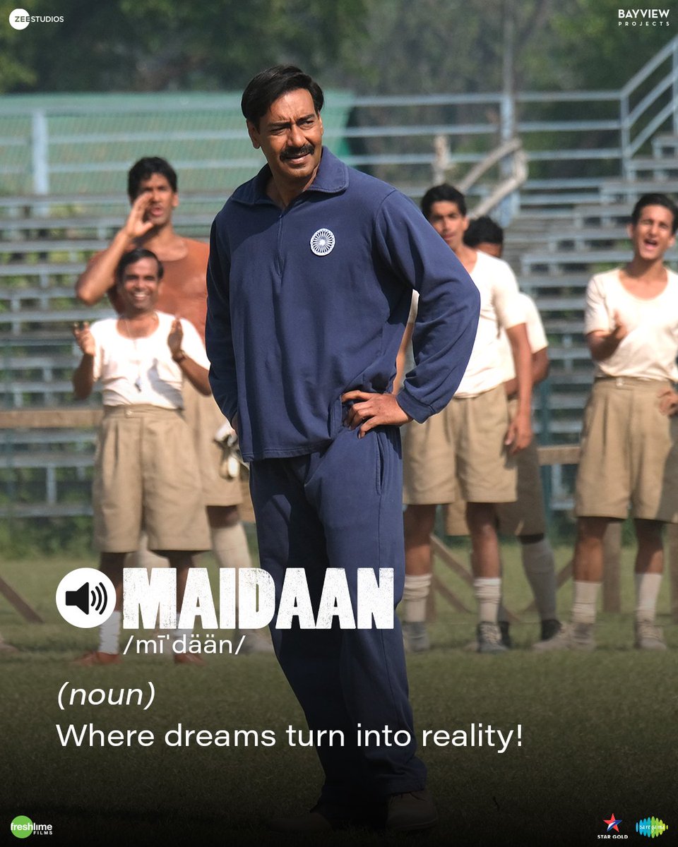 At #Maidaan, dreams aren't just chased; they're lived, breathed, and celebrated! ⚽ Did you experience it on the big screen? Book your tickets now. 🔗 - linktr.ee/Maidaan_ Watch Maidaan with your family in cinemas now! @ajaydevgn #PriyamaniRaj @raogajraj @BoneyKapoor